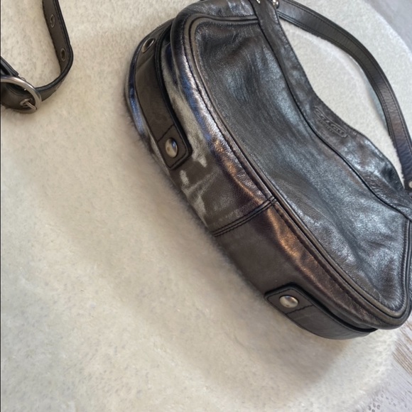 Coach Metallic Silver Crossbody Purse - Picture 5 of 15